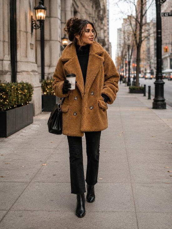 THML Jackets & Blazers - THML Double Breasted Peacoat Size M Camel